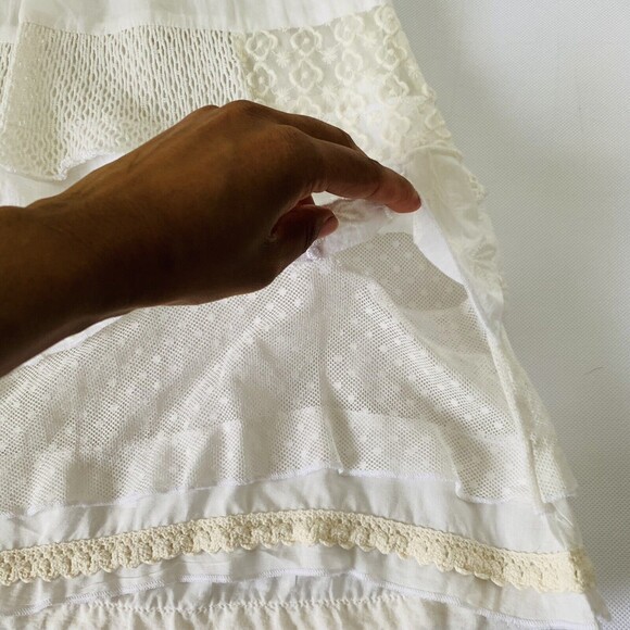 Marilu Dress Girls Size 6 White Ivory Lace Overlay Sleeveless Tiered Lightweight - Picture 5 of 11